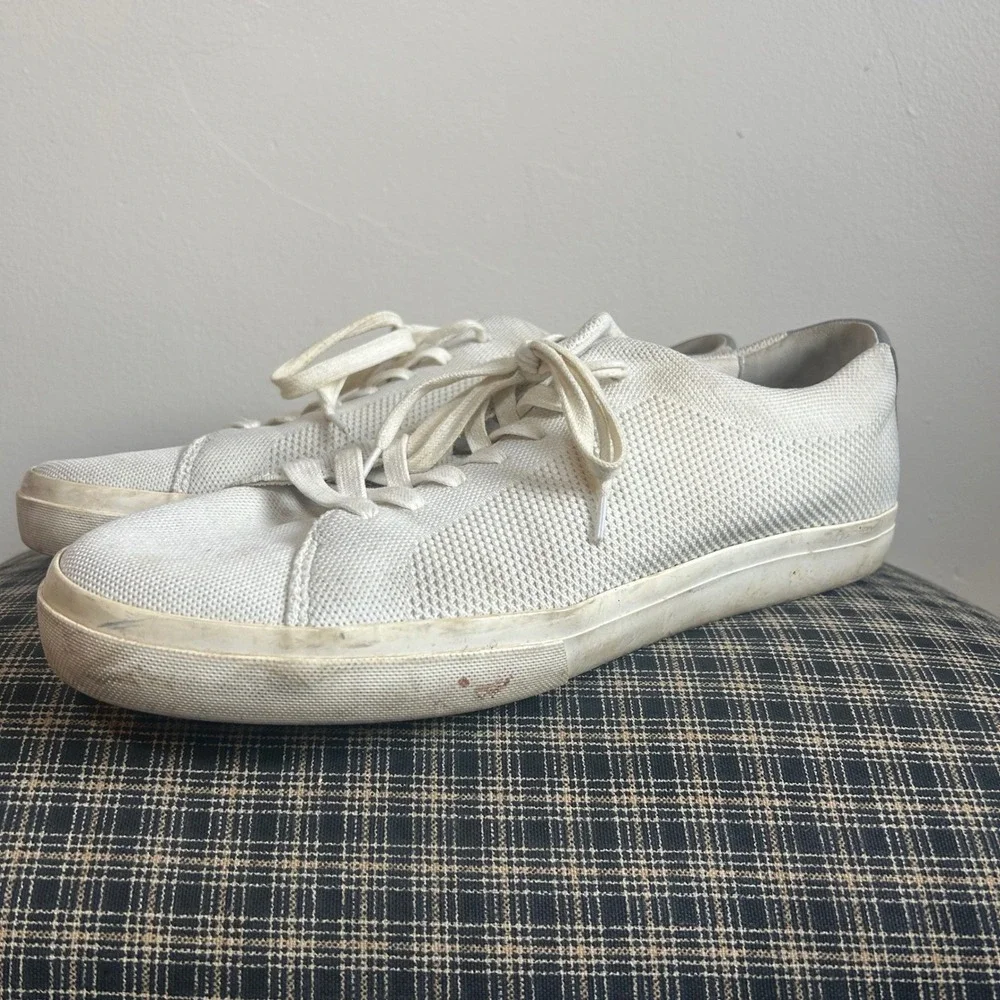 Vince Griffith Knit Low Top Sneakers Mens‎ 11.5 White Grey Good Condition